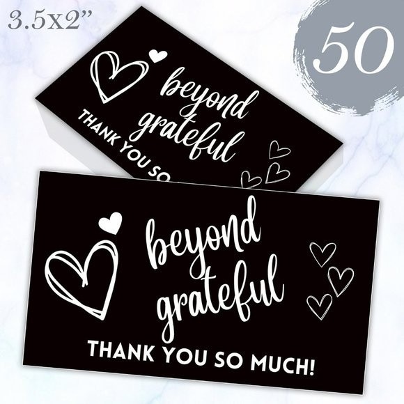 ♥️ 5x25 / 50 Thank You Cards - Picture 1 of 4
